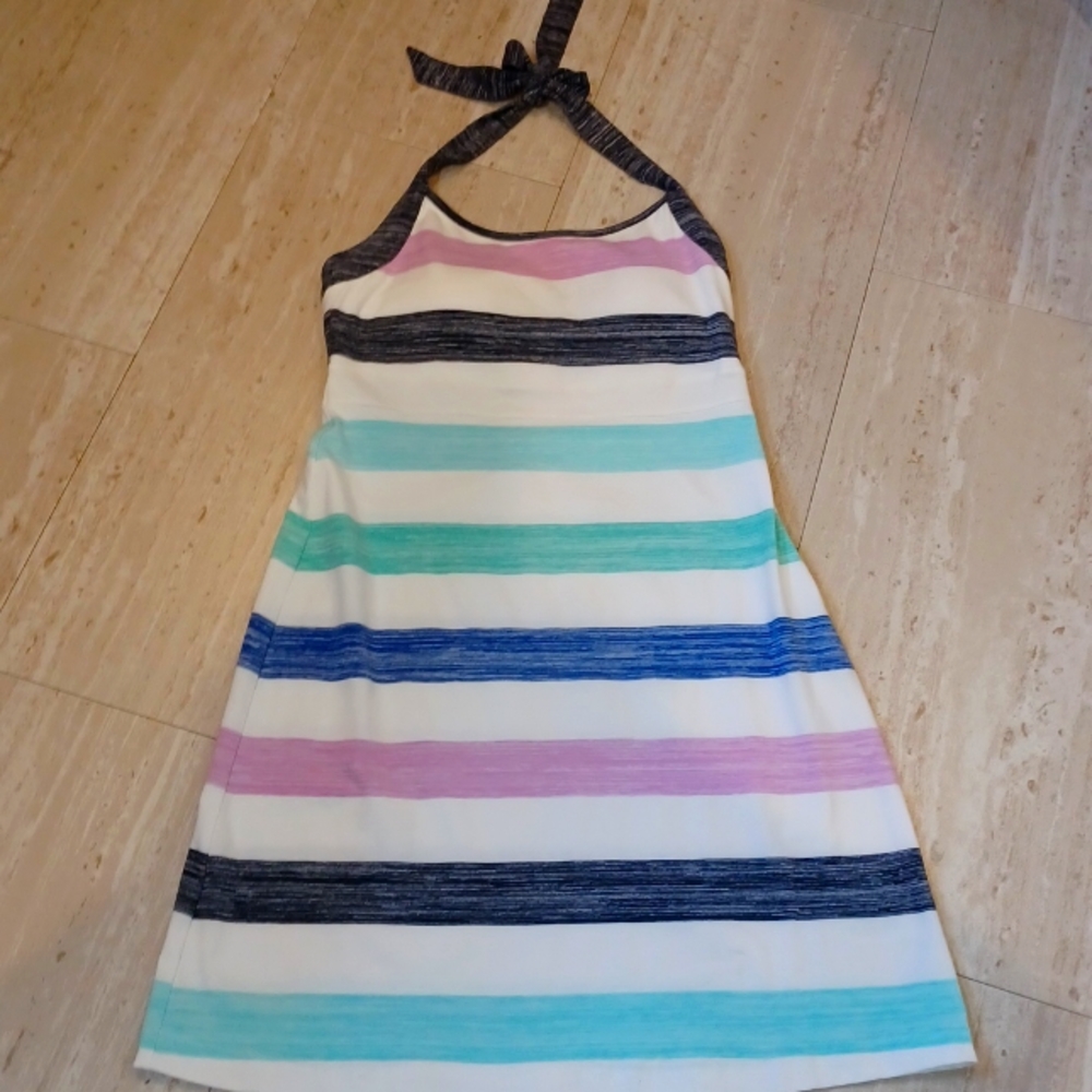 T by Talbots Striped Halter Dress
